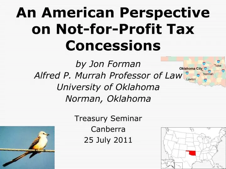 an american perspective on not for profit tax concessions