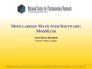 Modularized Math with Software: ModMath