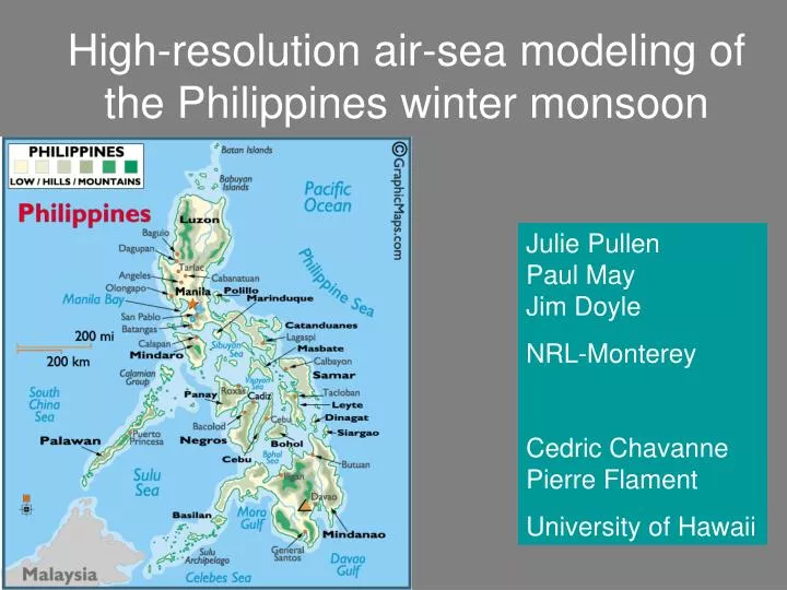 high resolution air sea modeling of the philippines winter monsoon