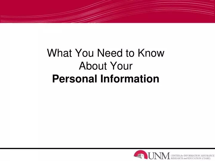 what you need to know about your personal information