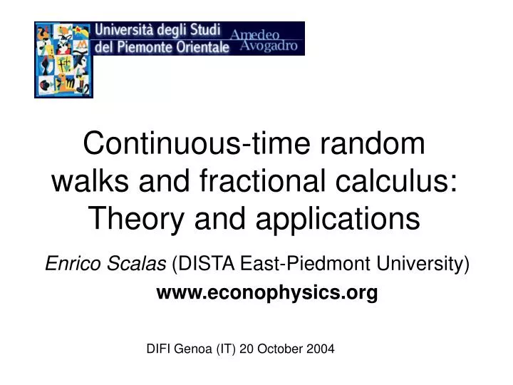 continuous time random walks and fractional calculus theory and applications