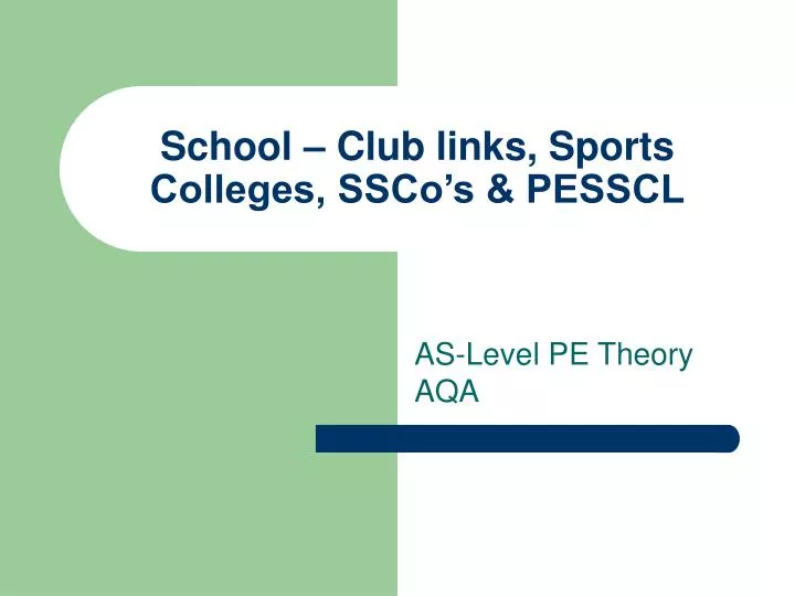 school club links sports colleges ssco s pesscl