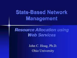 State-Based Network Management Resource Allocation using Web Services