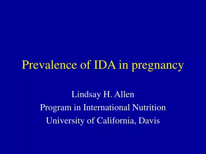 prevalence of ida in pregnancy