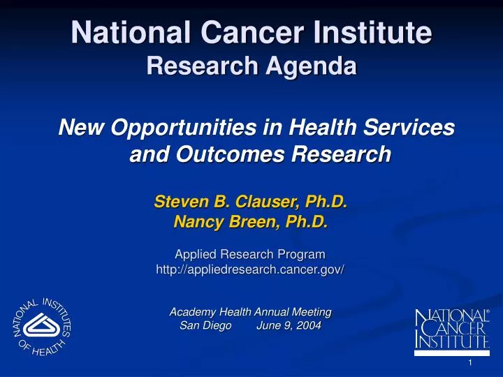 national cancer institute research agenda