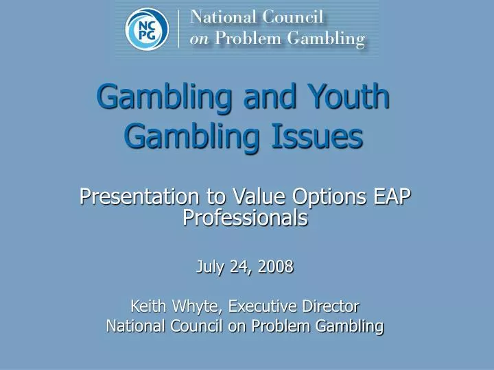 gambling and youth gambling issues