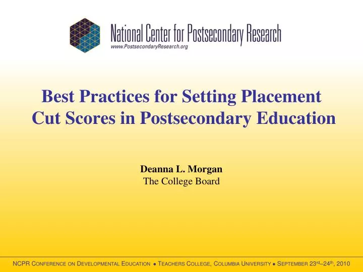 best practices for setting placement cut scores in postsecondary education