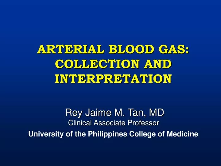 arterial blood gas collection and interpretation