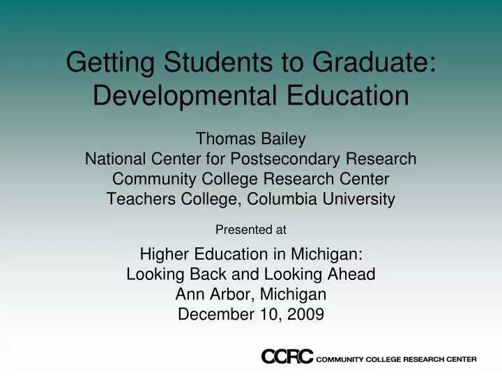 getting students to graduate developmental education
