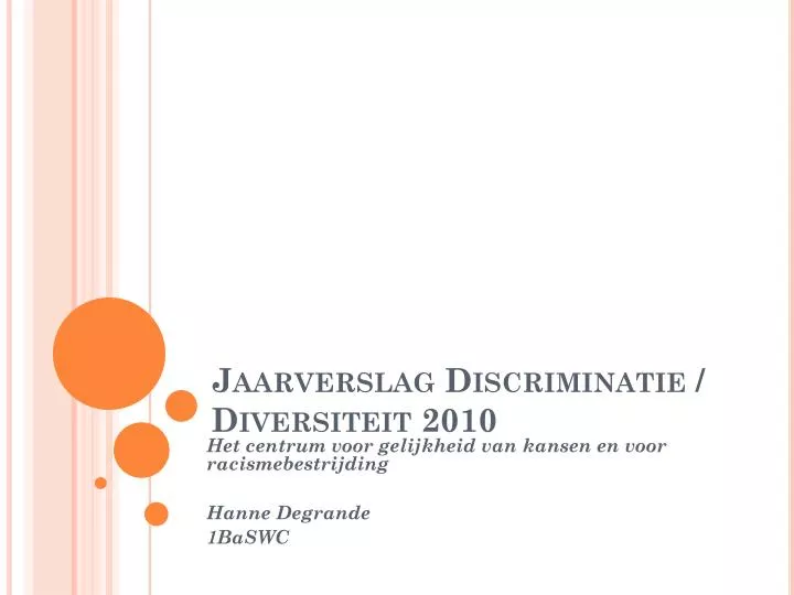 jaarverslag discriminatie diversiteit 2010