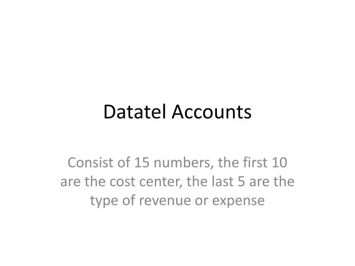 datatel accounts