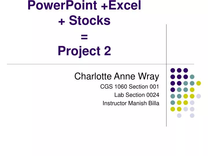 powerpoint excel stocks project 2