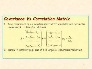 Covariance Vs Correlation Matrix