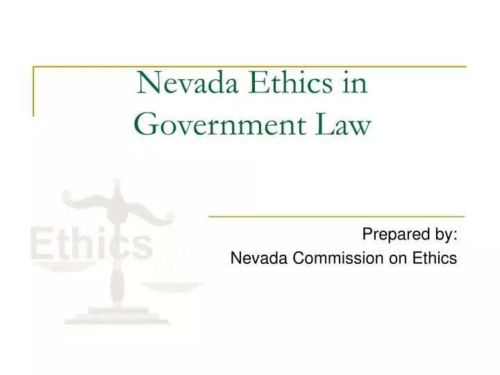 nevada ethics in government law