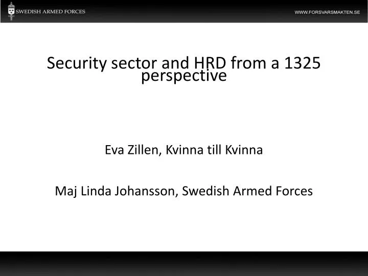 security sector and hrd from a 1325 perspective