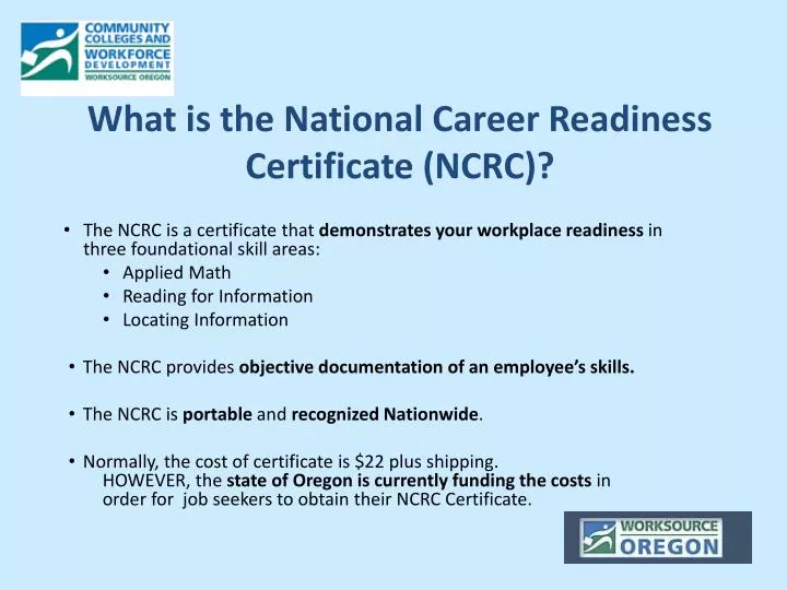 what is the national career readiness certificate ncrc