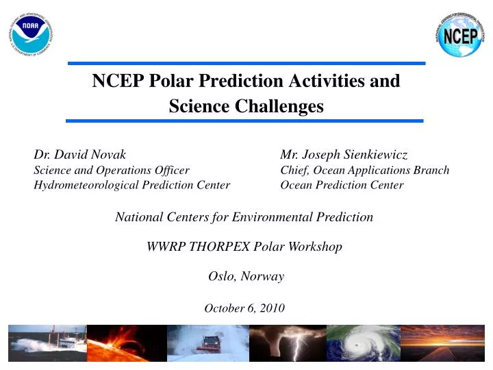 ncep polar prediction activities and science challenges