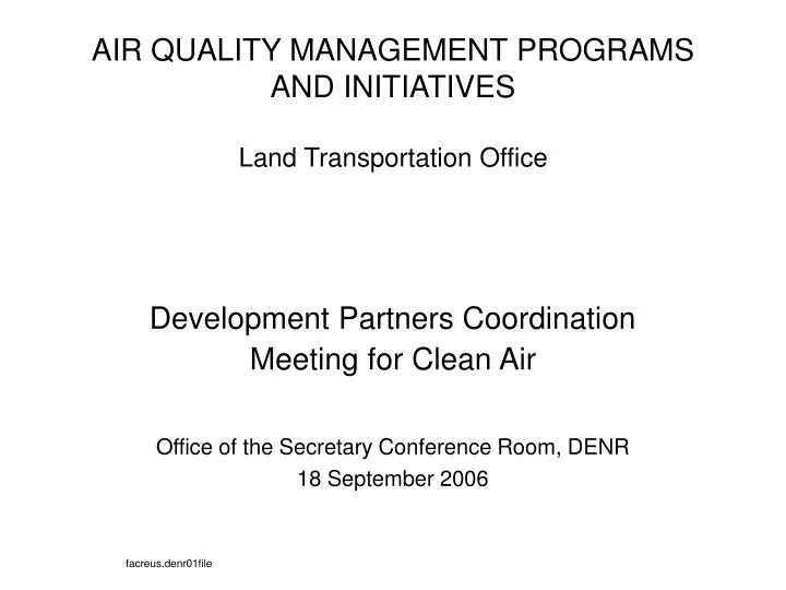 air quality management programs and initiatives land transportation office
