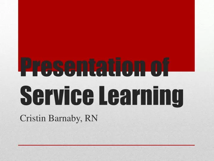 presentation of service learning