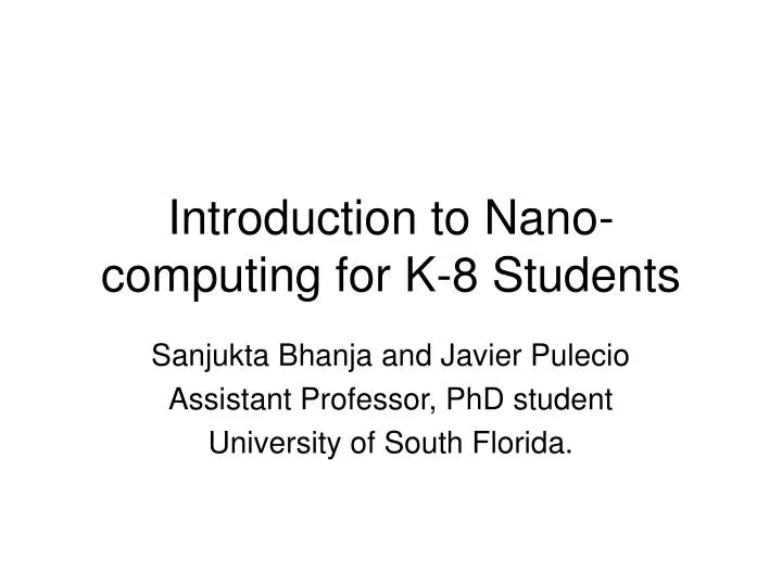introduction to nano computing for k 8 students