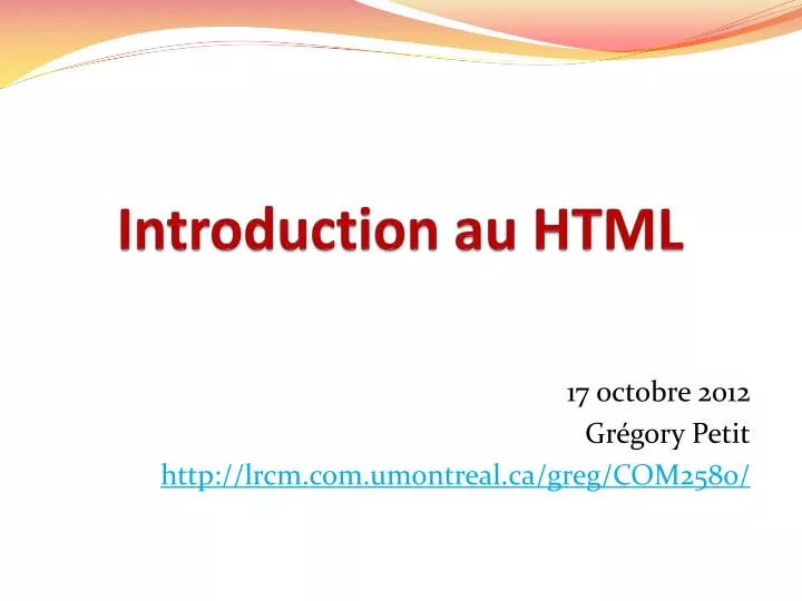 introduction au html