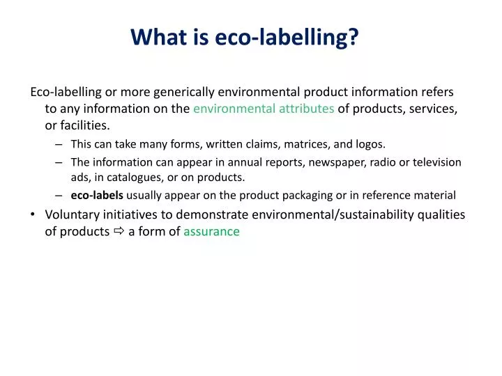 what is eco labelling