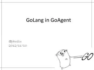 GoLang in GoAgent