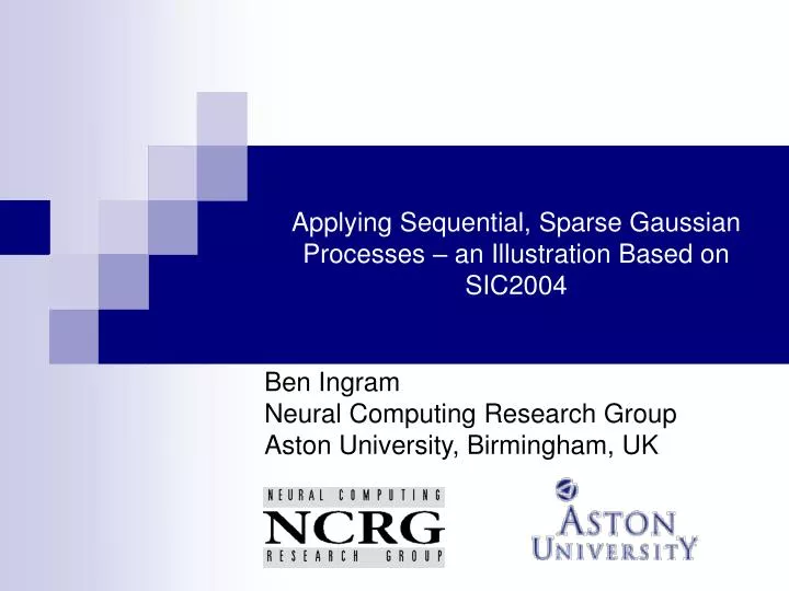 applying sequential sparse gaussian processes an illustration based on sic2004