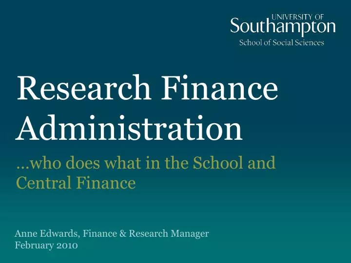 research finance administration
