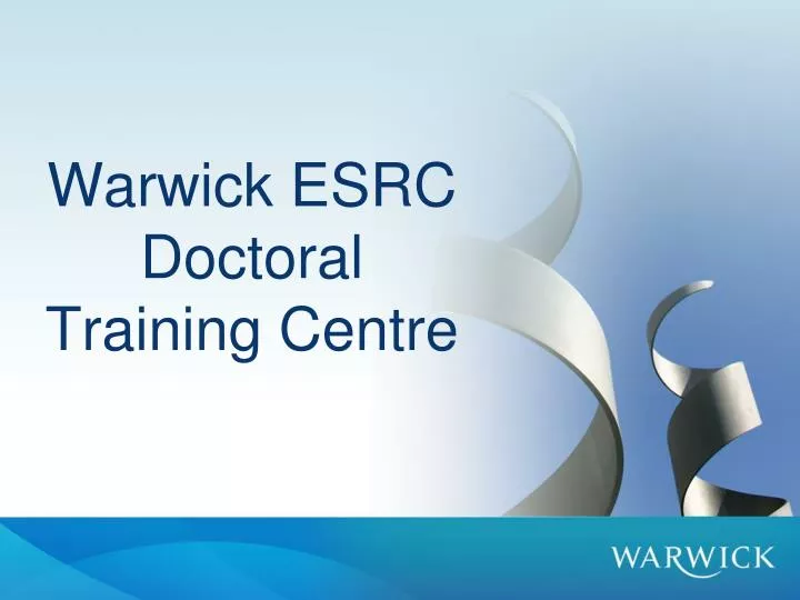 warwick esrc doctoral training centre