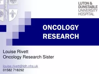 ONCOLOGY RESEARCH