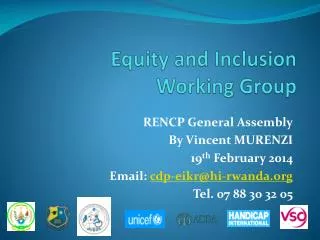 Equity and Inclusion Working Group