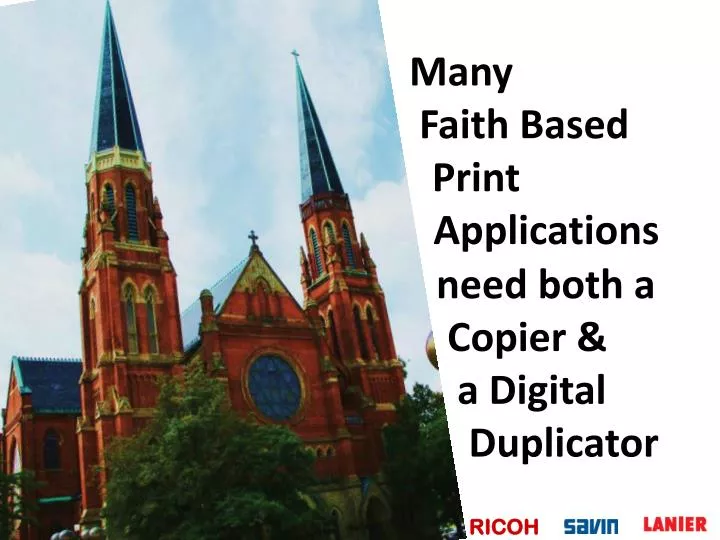 many faith based print applications