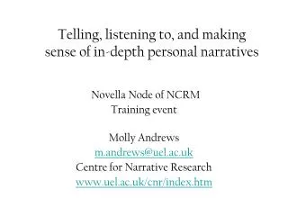 Novella Node of NCRM Training event