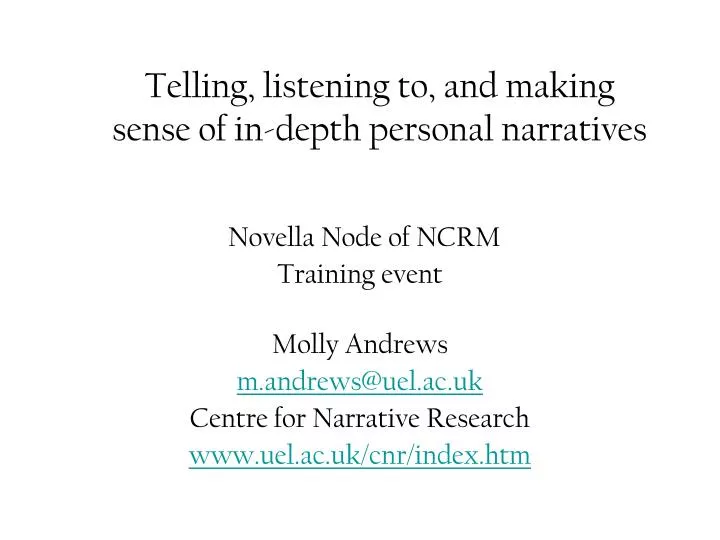 novella node of ncrm training event