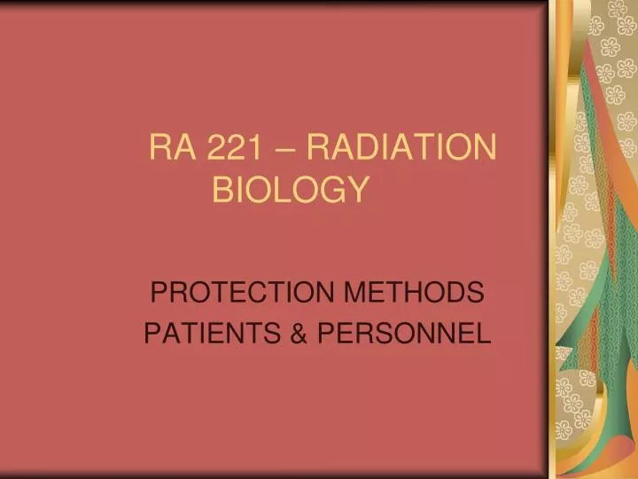 ra 221 radiation biology