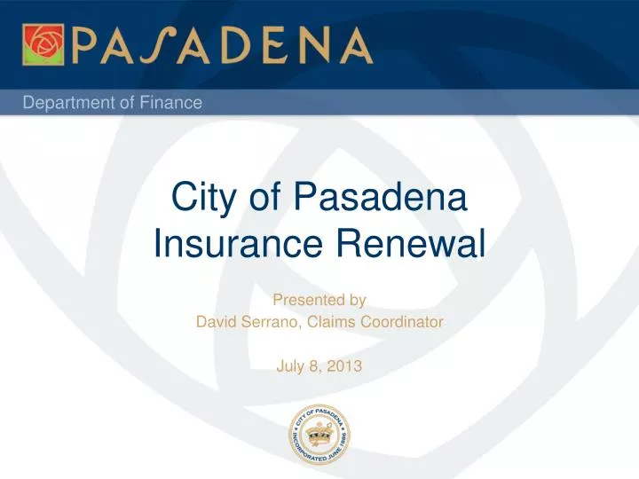 city of pasadena insurance renewal