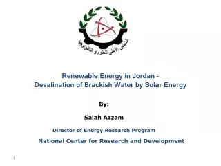 Renewable Energy in Jordan - Desalination of Brackish Water by Solar Energy