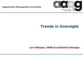 Trends in Oversight