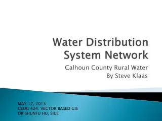 Water Distribution System Network
