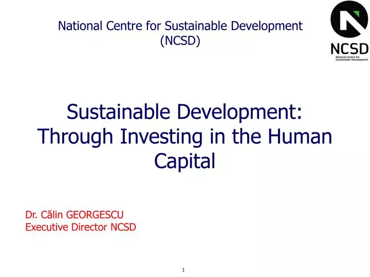 national centre for sustainable development ncsd