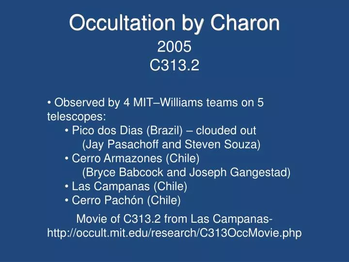 occultation by charon