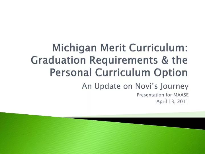 michigan merit curriculum graduation requirements the personal curriculum option