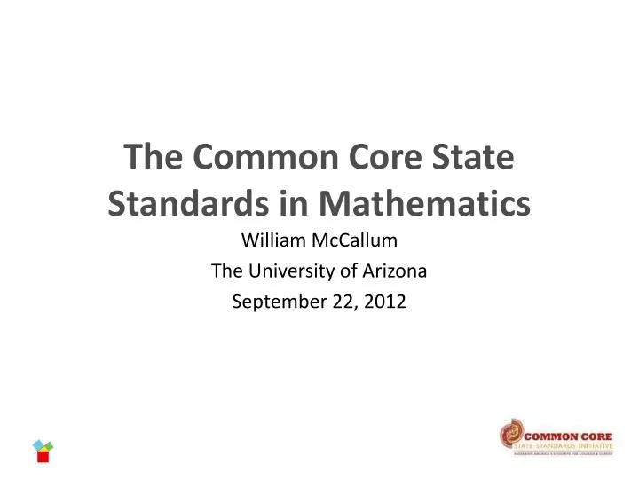 the common core state standards in mathematics
