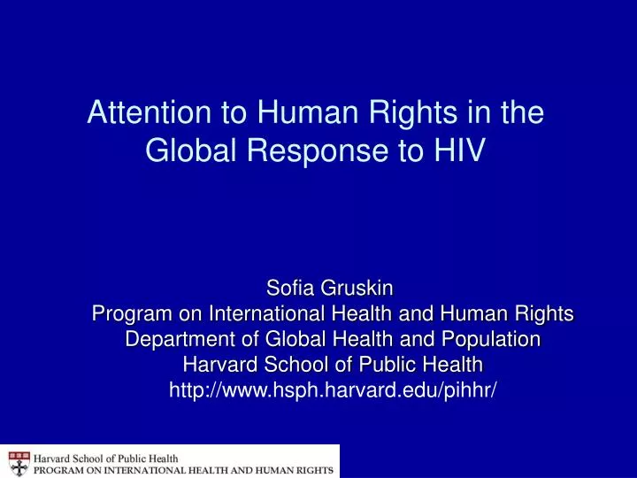 attention to human rights in the global response to hiv