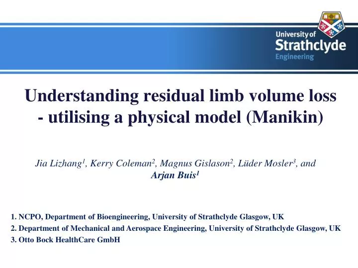understanding residual limb volume loss utilising a physical model manikin
