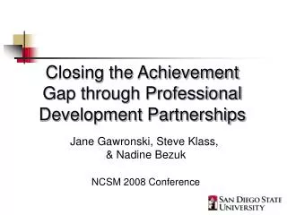 Closing the Achievement Gap through Professional Development Partnerships