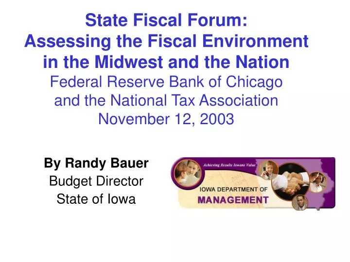 by randy bauer budget director state of iowa