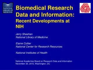 Biomedical Research Data and Information: Recent Developments at NIH