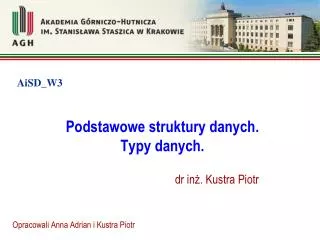 podstawowe struktury danych typy danych